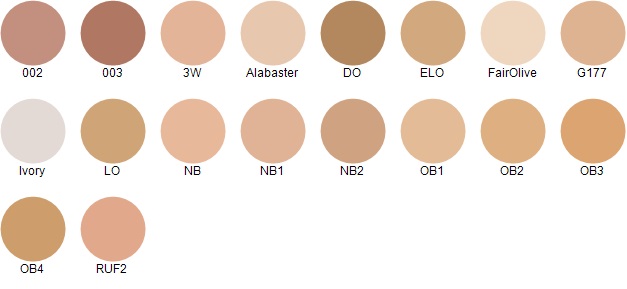 Kryolan Colour Chart