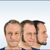 Fake beard, fake mustache and wigs