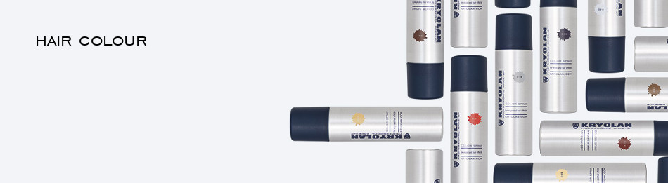 Kryolan Hair Colour Sprays - Colour Sprays, Glitter Sprays, UV Dayglow Spray, Temple White & Temple Tone Products